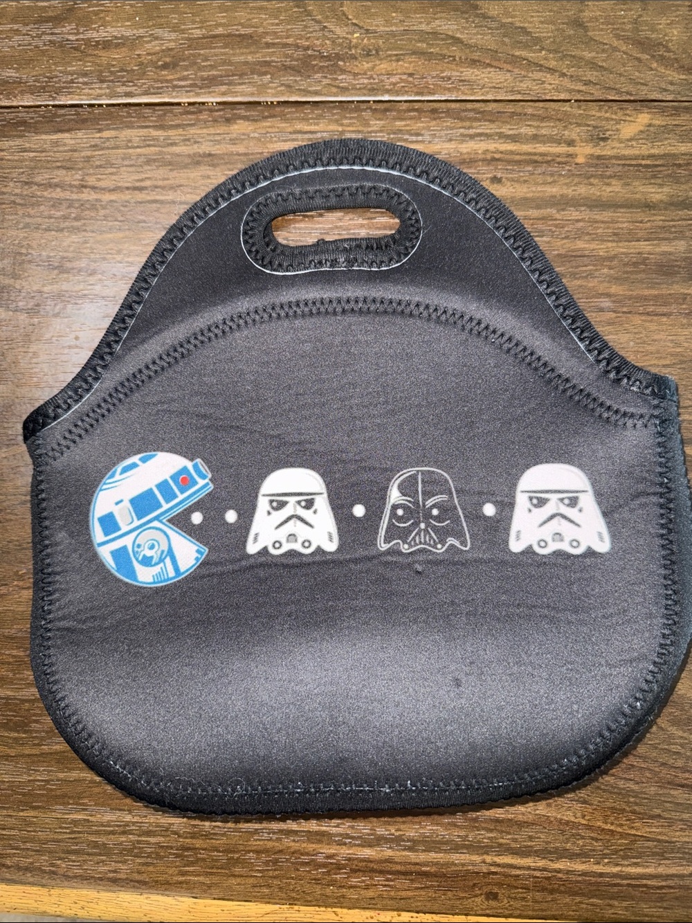 Star Wars Kids Black Neoprene Lunch Bag with Droid and Stormtrooper Design